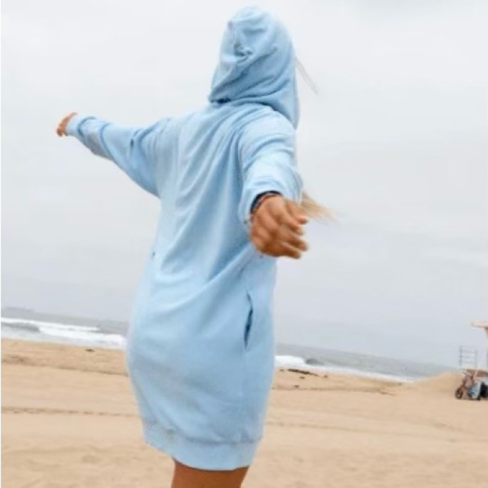 Jolyn Willow Terry Cloth Sweatshirt Dress - Sky XS